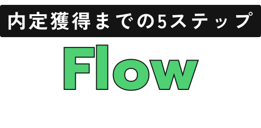 内定獲得までの5ステップ FLOW
